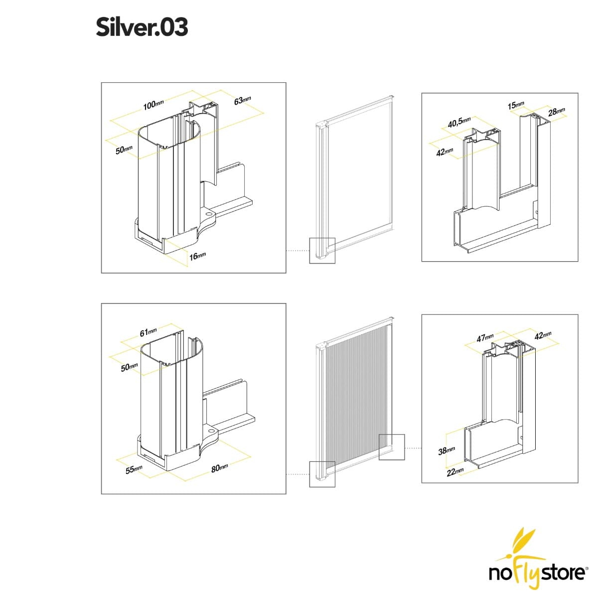 SILVER.03. Roller Fly Screen for Doors